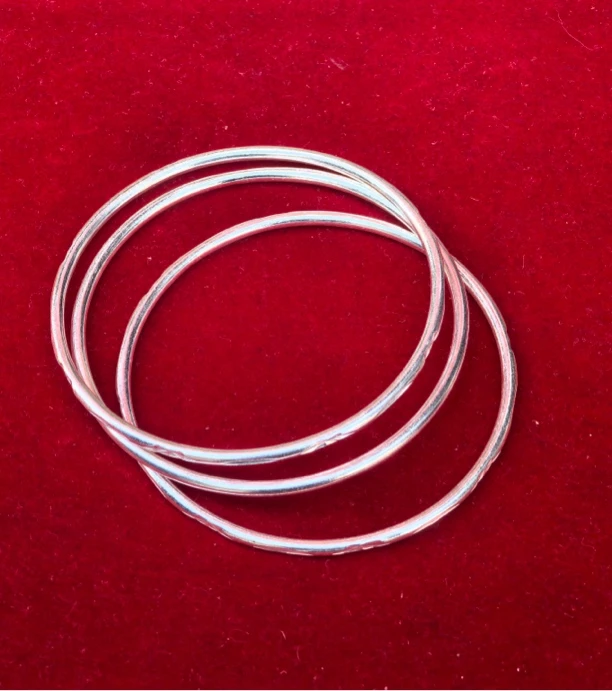 足银手镯 3德榜银饰非遗传承纯手工银手镯直径60mm