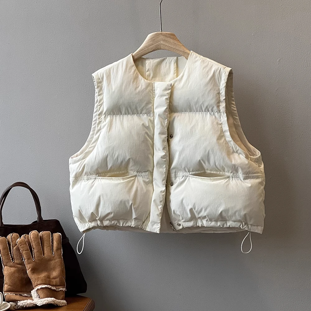 冬季棉马甲女短款加厚保暖韩版立领宽松背心女外穿棉马夹坎肩外套