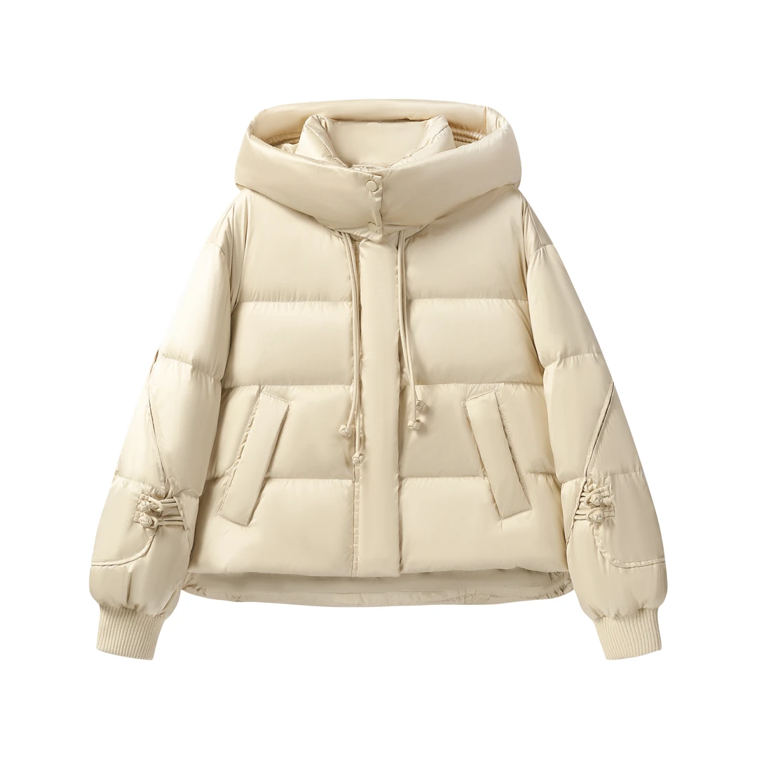 马克华菲女装2024秋冬连帽抽绳90鸭绒羽绒服外套 F44014A149 CC