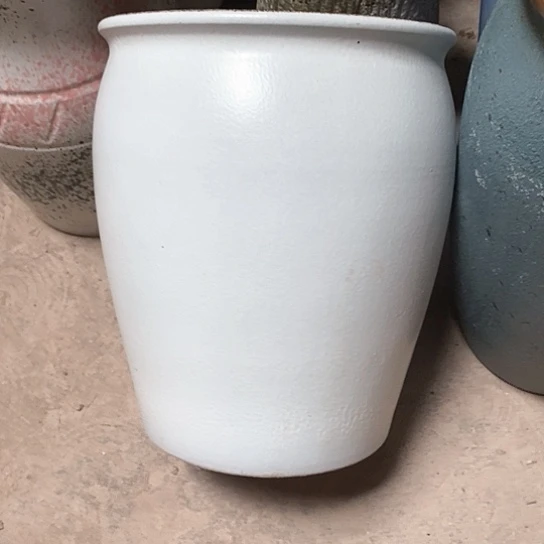 紫砂花盆口25高度31白色