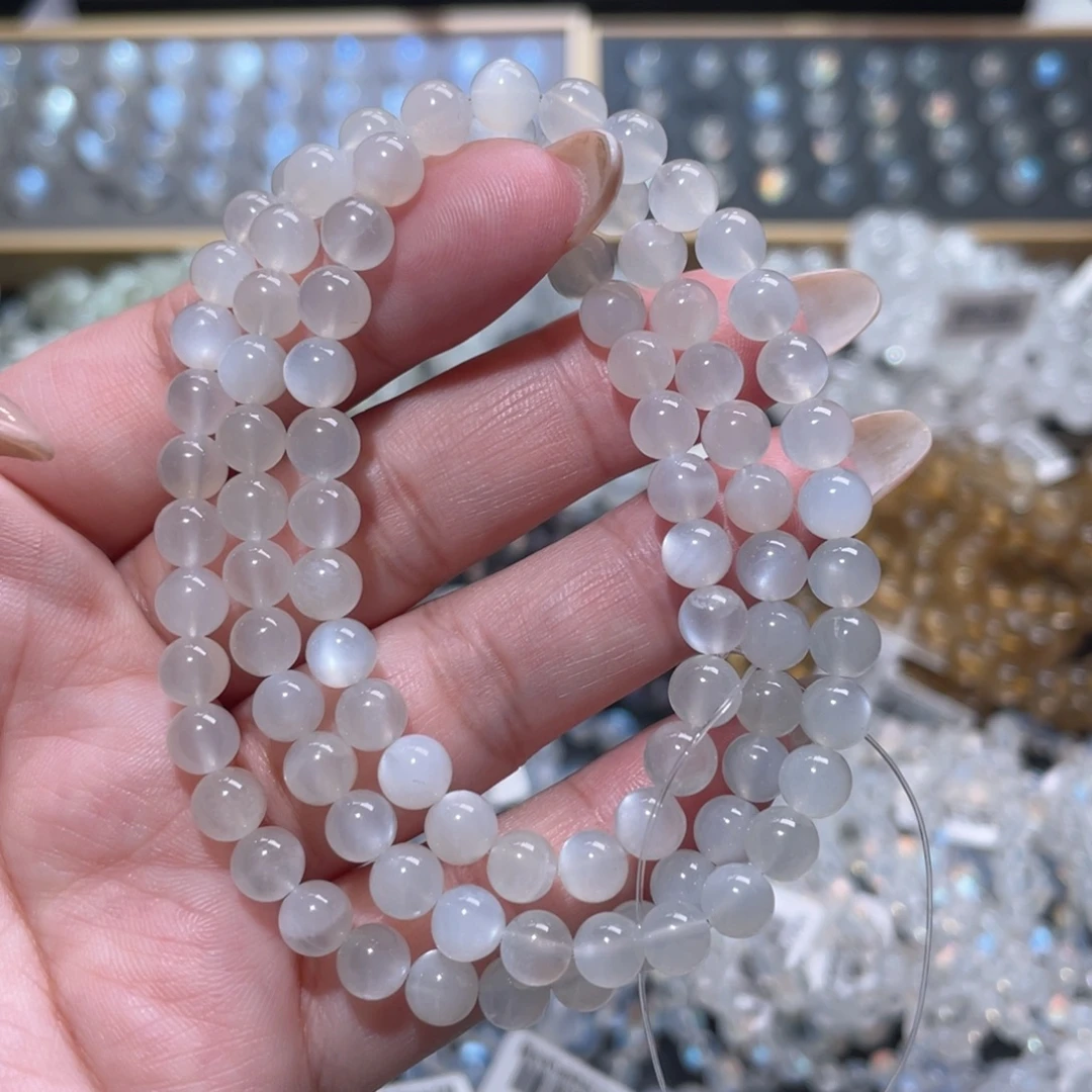 手链长石未镶嵌白月光手链6mm
