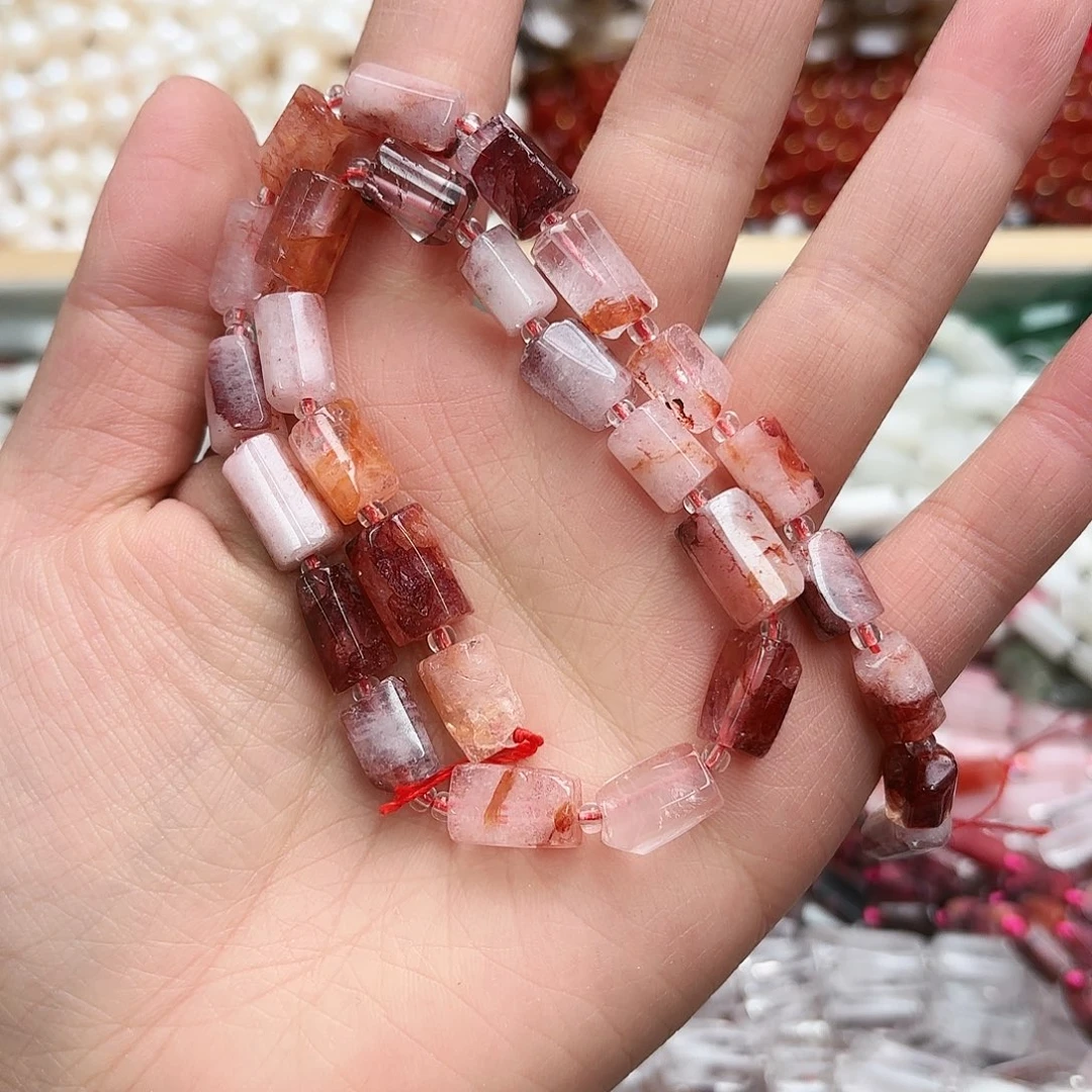 玛瑙/玉髓未镶嵌珠宝半成品红椒花柱子02