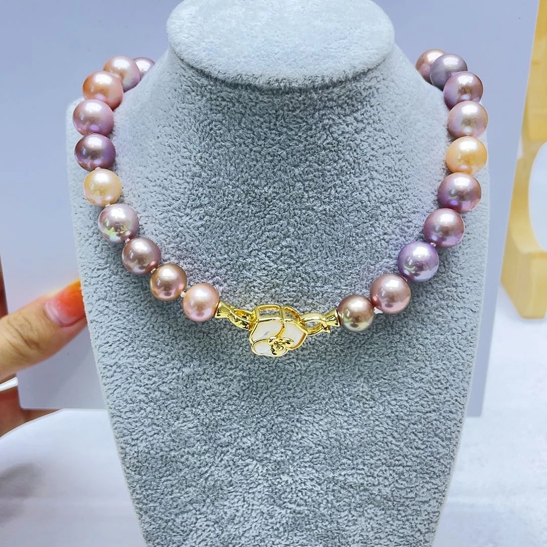 项链银S925镶嵌淡水珍珠