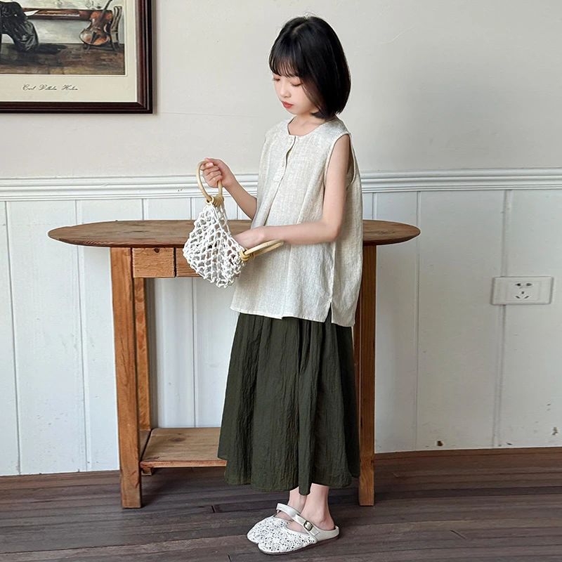 简约潮牌店铺儿童服装2025年款衣服女童装夏装套装6-12岁高级感15