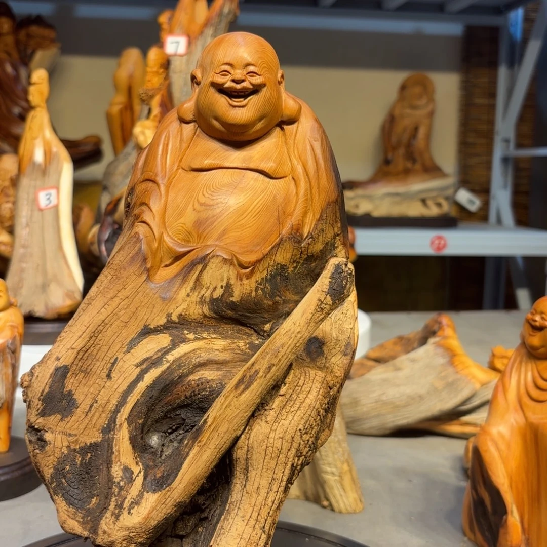 柏木太行崖柏弥勒佛