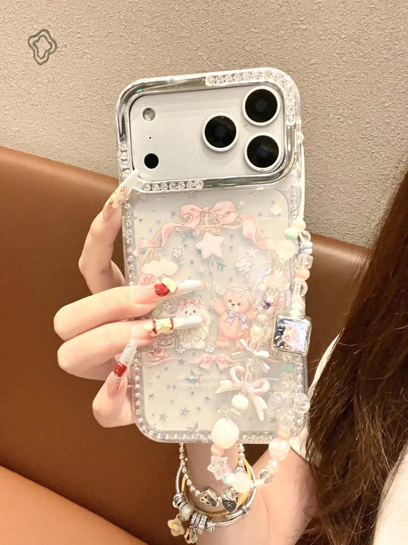 【自带相机保护按键】可爱甜心小熊适用苹果16/15/14/13防摔手机壳