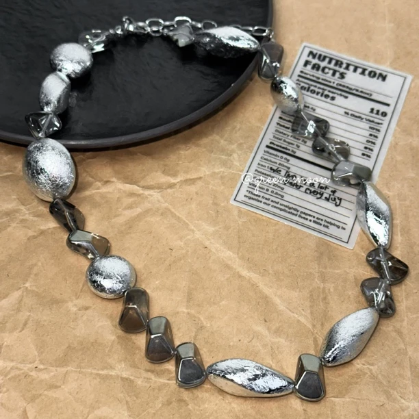 铜合金项链 【碎银几两】小众银色碎银子项链饰品精致高级感P035