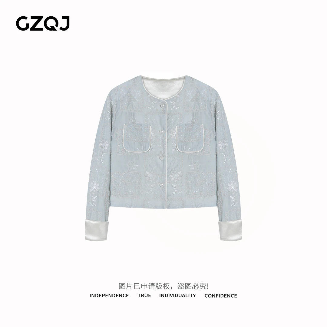 老琴私服【星尘絮语】欧若风重工刺绣宽松珍珠扣外套上衣女68112