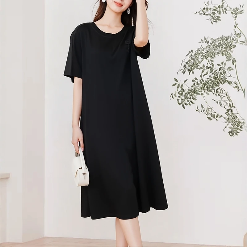 6045【晴姐】连衣裙夏季时尚休闲轻奢简约修身百搭女士气质设计师