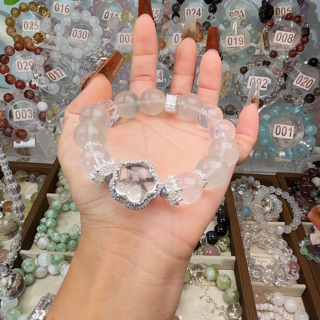 银S925镶嵌手链水晶99999“
