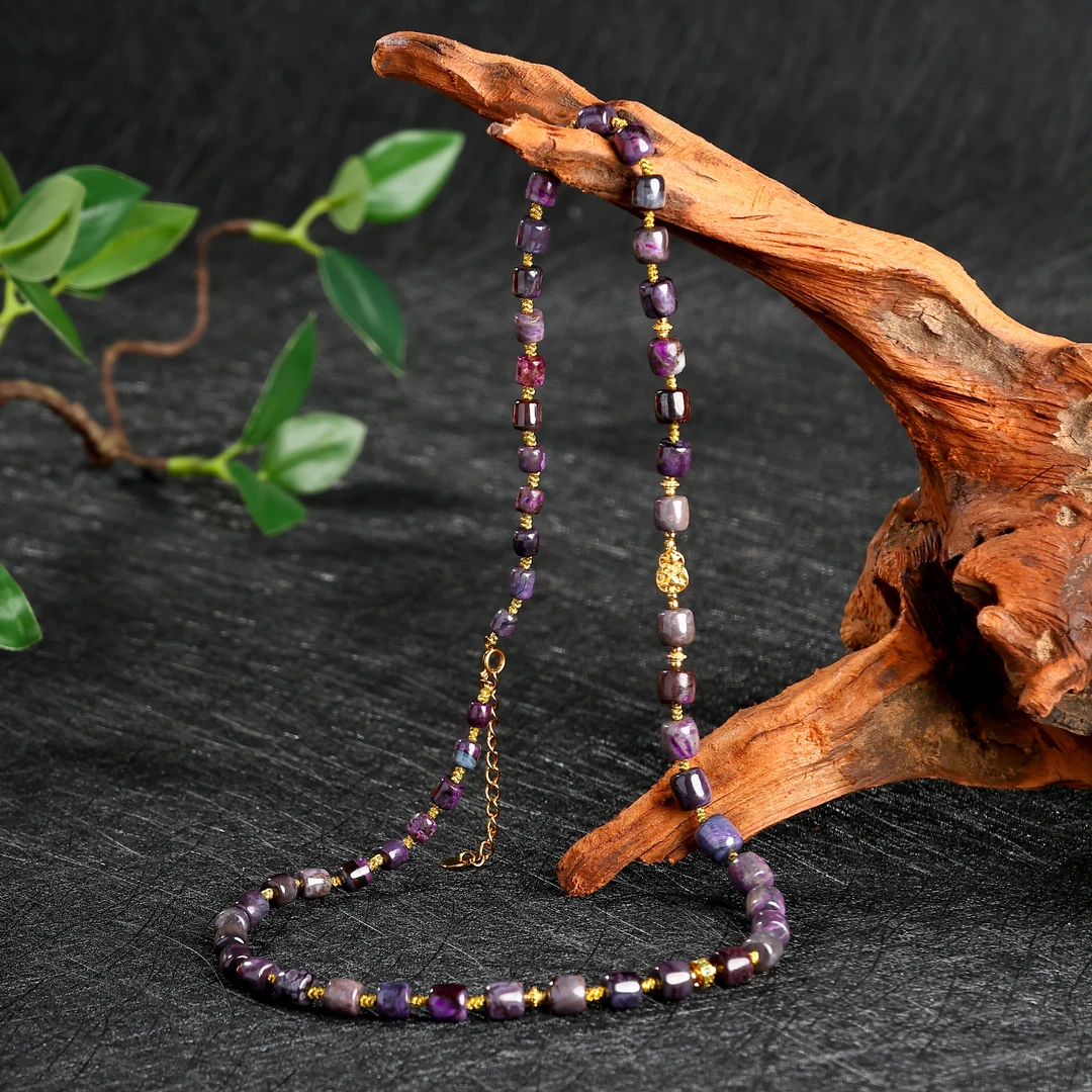 【矿姐珠宝】KTCB-3843-2舒俱来泥地粉紫18K老型项链多样性发一