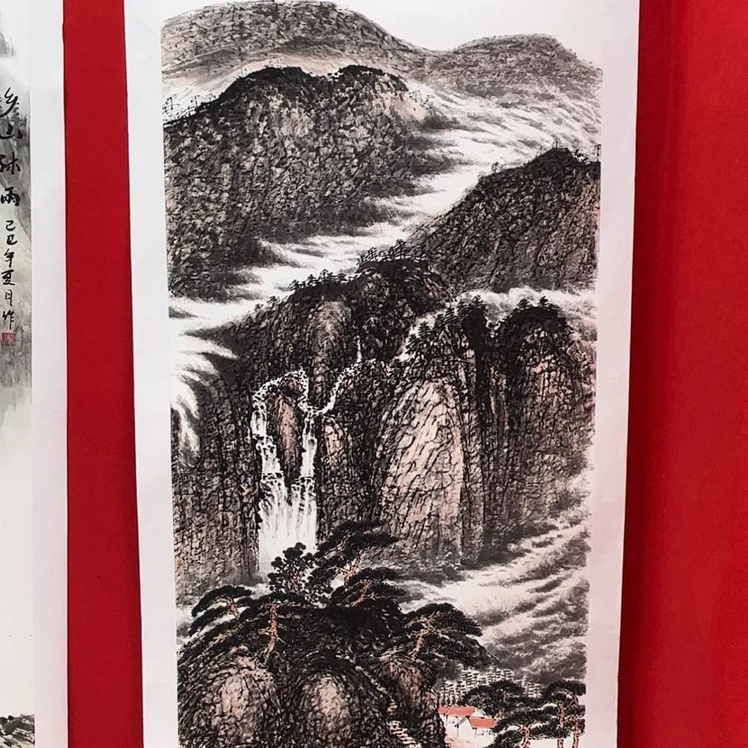 泉***夫国画贾永思老师山水四尺奇