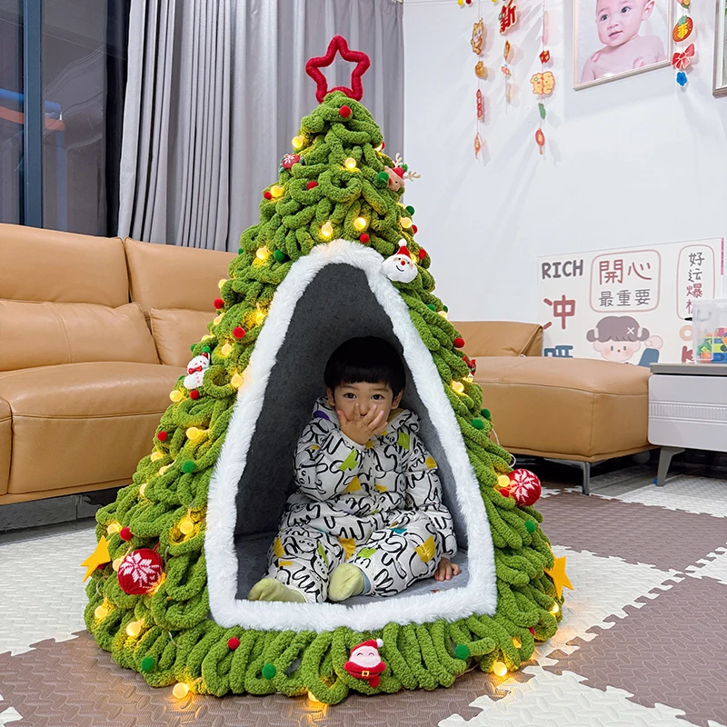 【圣诞小屋】圣诞节礼物高1米圆锥材料diy自制圣诞节儿童礼物