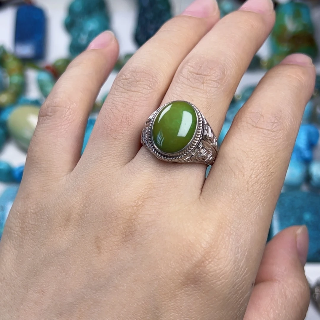 足银镶嵌绿松石珠宝奇石