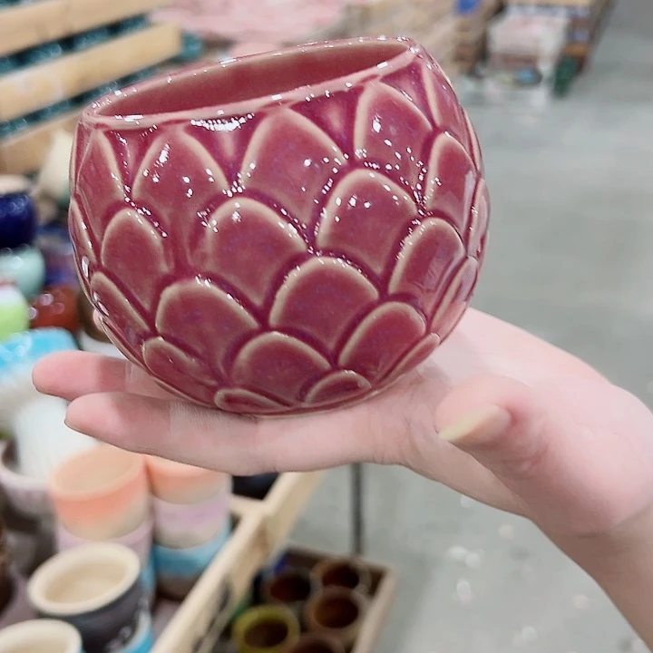 有孔.凑满10元发货多肉陶瓷花盆！