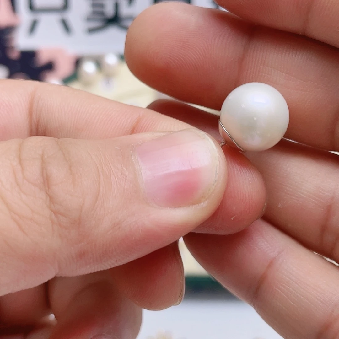 周***乐淡水珍珠耳饰银S925镶嵌