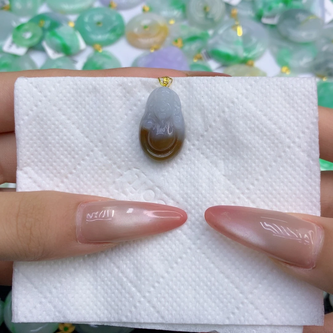 翡翠18K金镶嵌颈饰1111111111