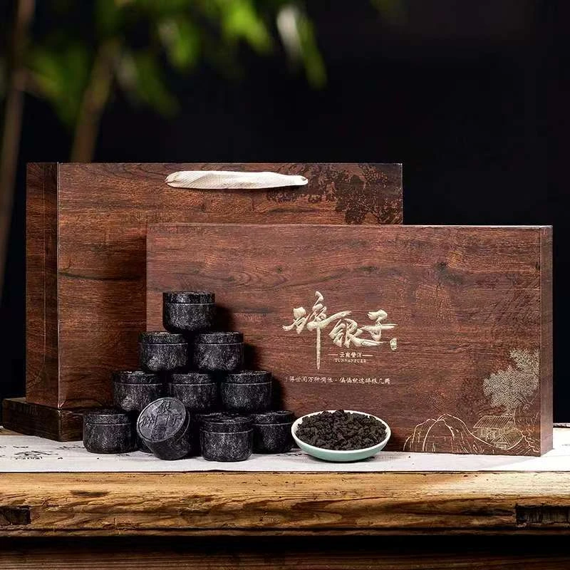 木纹  普洱熟茶糯香味碎银子  12罐装 礼盒装