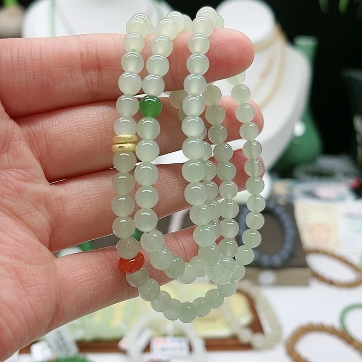 和田玉手链银S925镶嵌寄***.