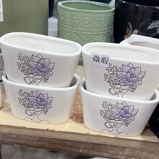 外贸尾货多肉绿植陶瓷花盆