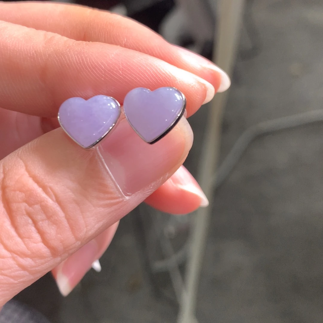 翡翠18K金镶嵌耳饰翡翠