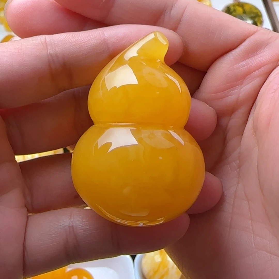 琥珀未镶嵌手链焦皮红葫芦