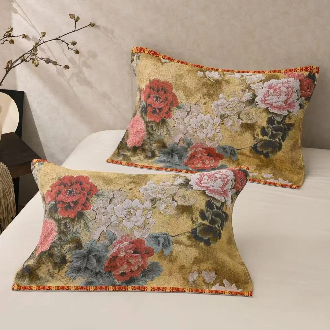 【金盏梦蝶枕巾】50*80cm枕巾一对