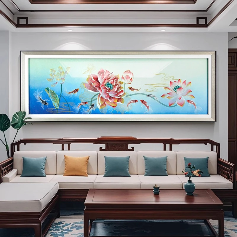 【刺绣】居家好物新中式客厅装饰画苏绣刺绣画大版横幅织锦绣画