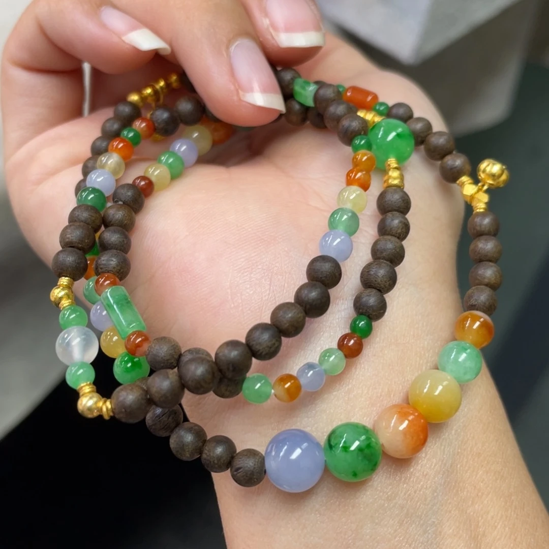 翡翠吊坠(不含链)18K金镶嵌一串