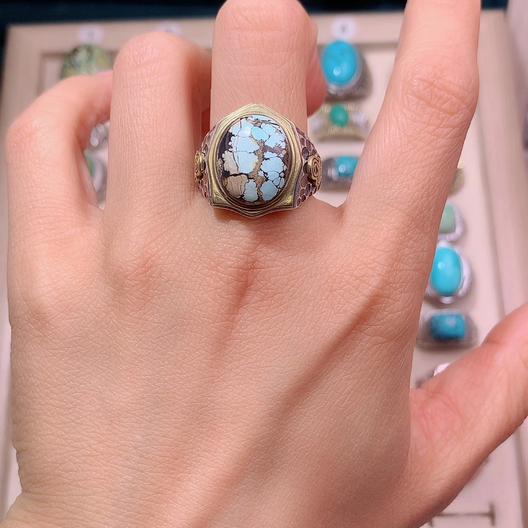 绿松石银S925镶嵌颈饰