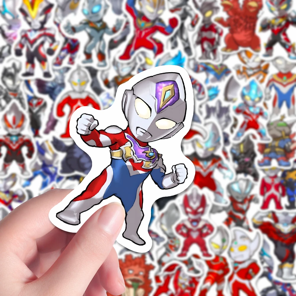 140张Q版奥特曼贴纸可爱卡通动漫周边贴画装饰DIY手账墙面桌面贴