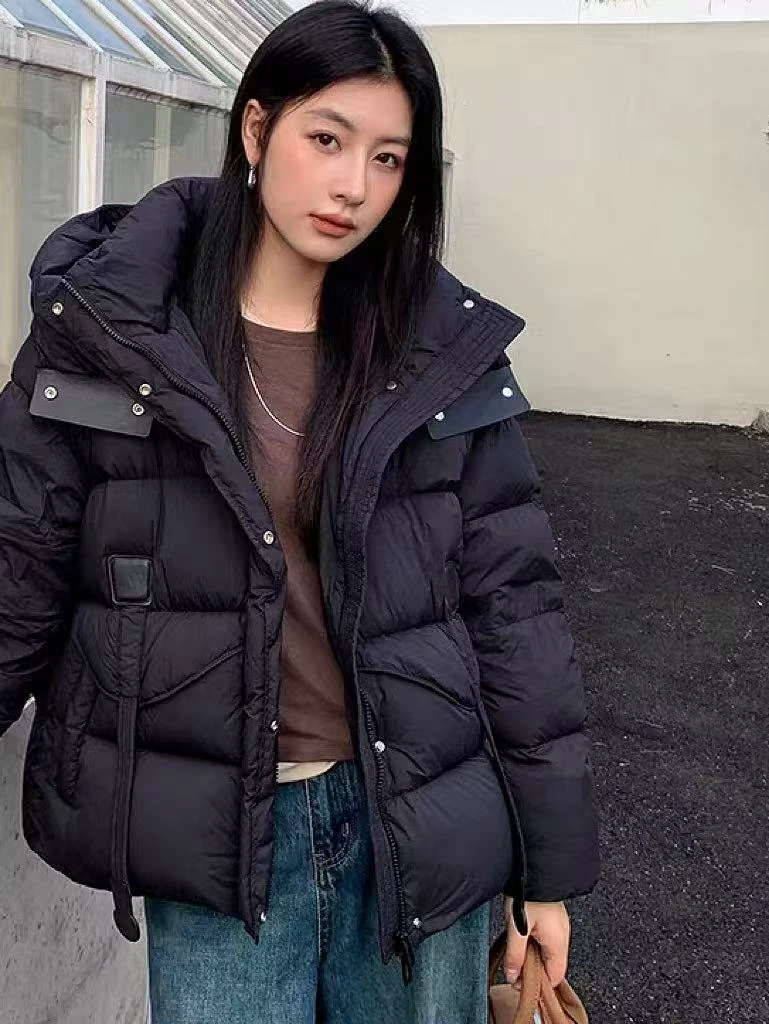 G66中长款羽绒服黑色（M衣长69左右）