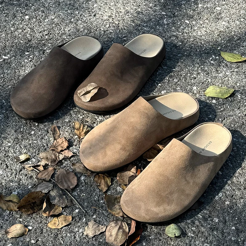 OUBOPOR老钱风勃肯鞋男rwo慵懒日系穆勒鞋一脚蹬懒人鞋复古拖鞋女