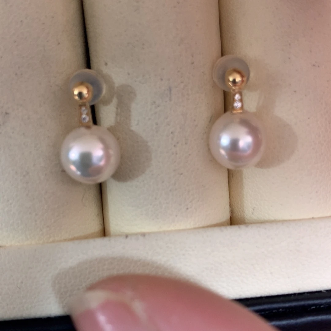 海水珍珠耳饰18K金镶嵌