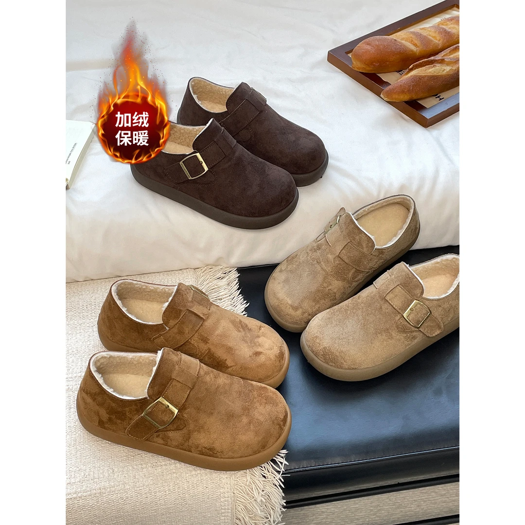鞋有亿 2025秋冬新款时尚加绒保暖勃肯棉鞋女一脚蹬百搭休闲鞋子