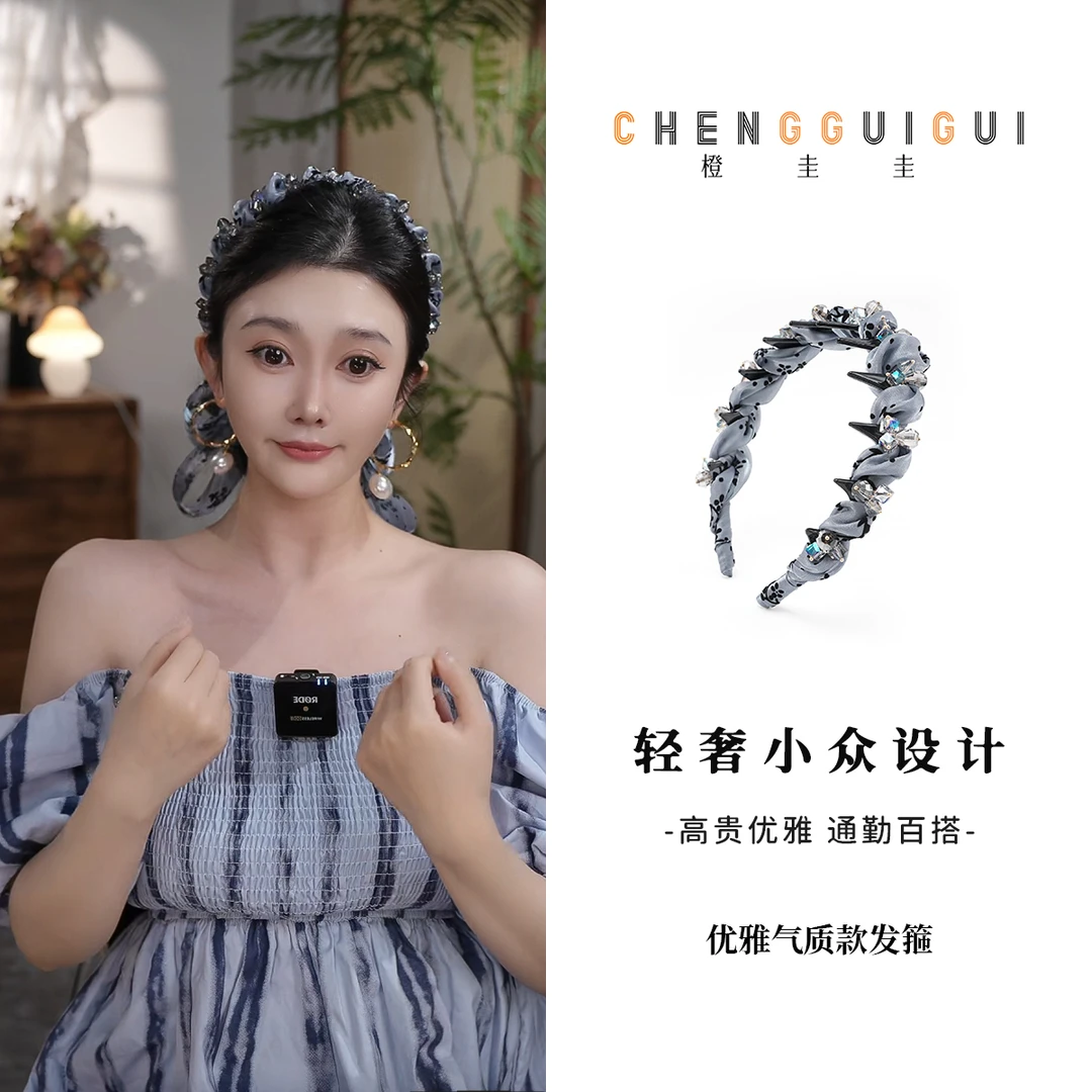 新款原创手工纱纱发箍蓬松颅顶锯齿头箍高级感发饰头饰女