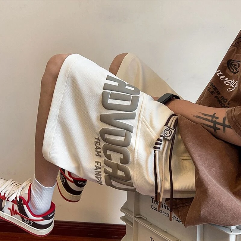 美式高街男生裤子运动篮球5五分裤夏季男大码宽松大裤衩休闲短裤