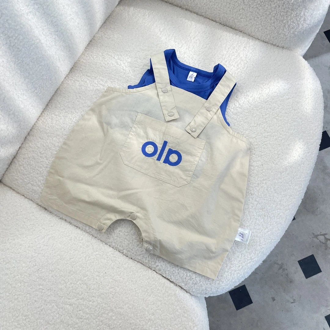 【奈欧专属】婴儿宝宝字母刺绣夏季A类爬服套装95109