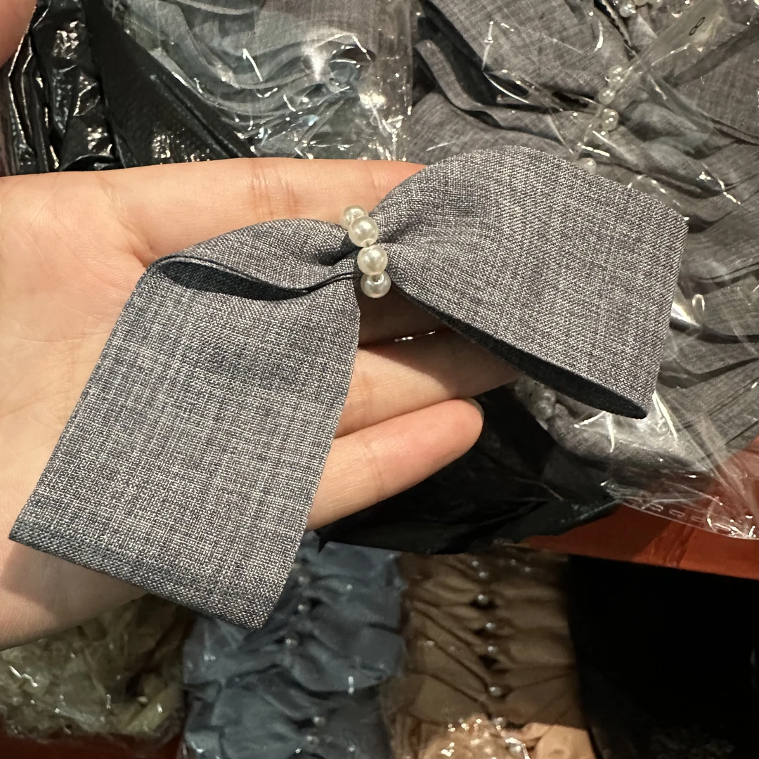 【严老板】布艺蝴蝶结刘海夹-jq