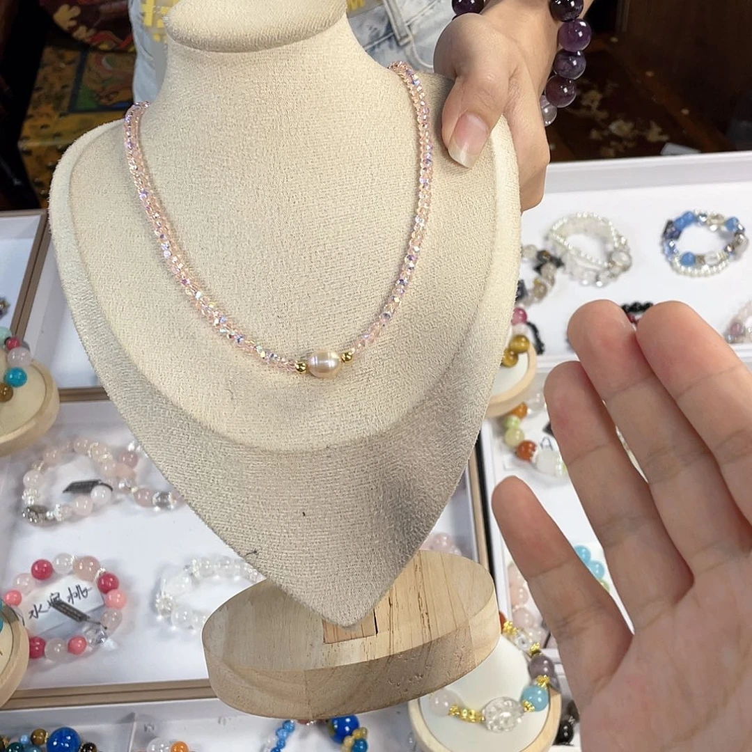 水晶手链银S925镀金镶嵌