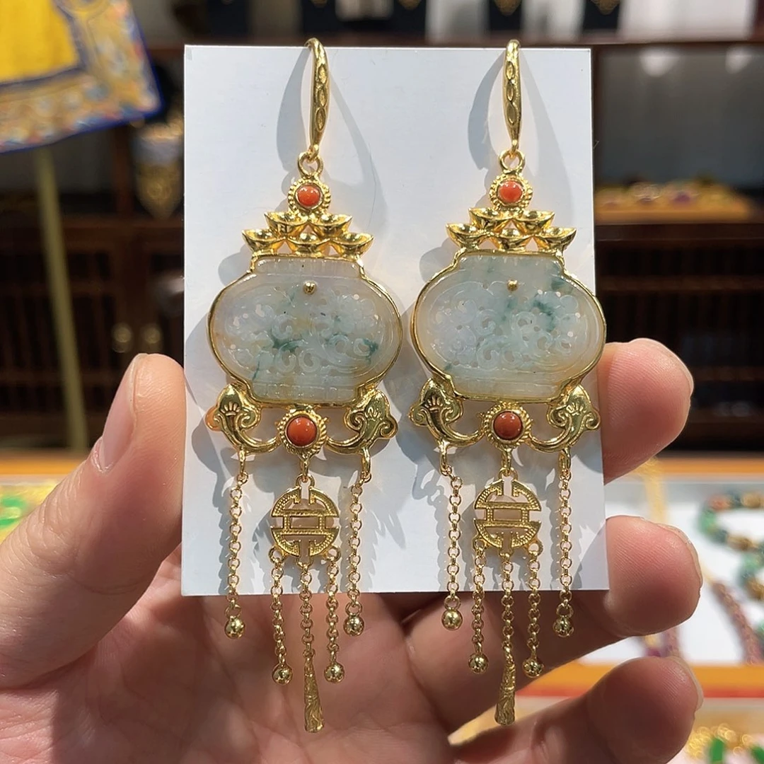 翡翠未镶嵌耳饰耳坠