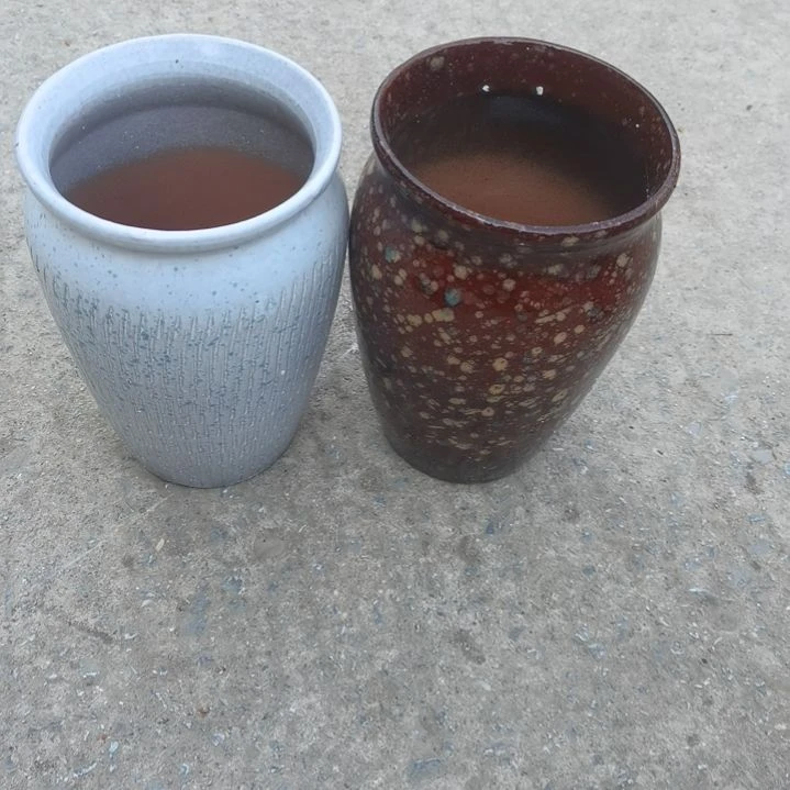 红陶13/20瑕疵两个盆