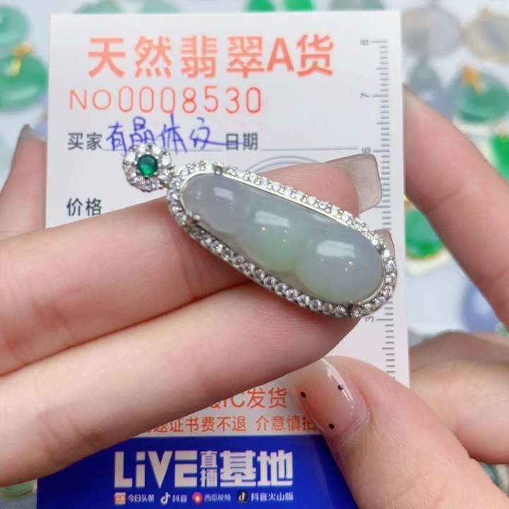 翡翠未镶嵌颈饰豆子