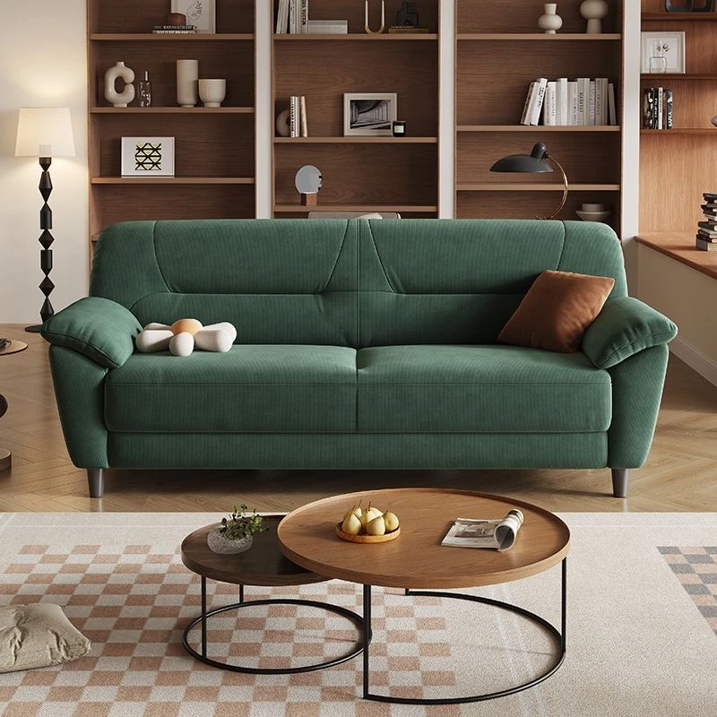 现代简约灯芯绒帆船小沙发床客厅懒人小户型直排双人网红乳胶组合