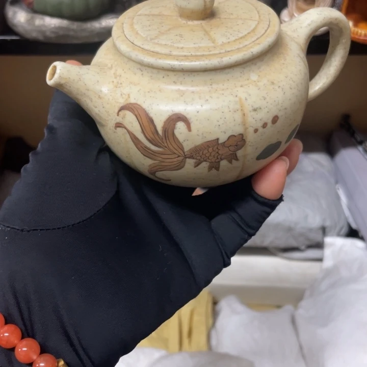 陶中古工艺品摆件