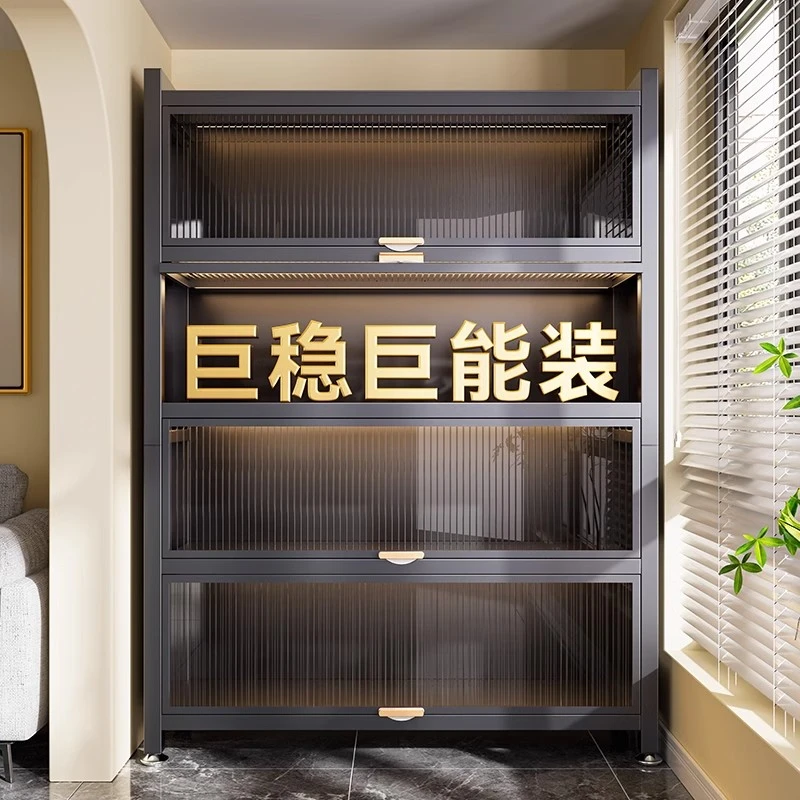 钢制置物收纳柜子卧室阳台客厅多层儿童鞋柜家用简易衣柜杂储物柜