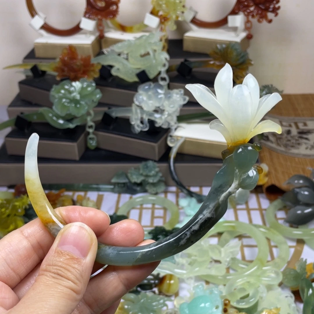 未镶嵌蛇纹石玉发饰暮**凉