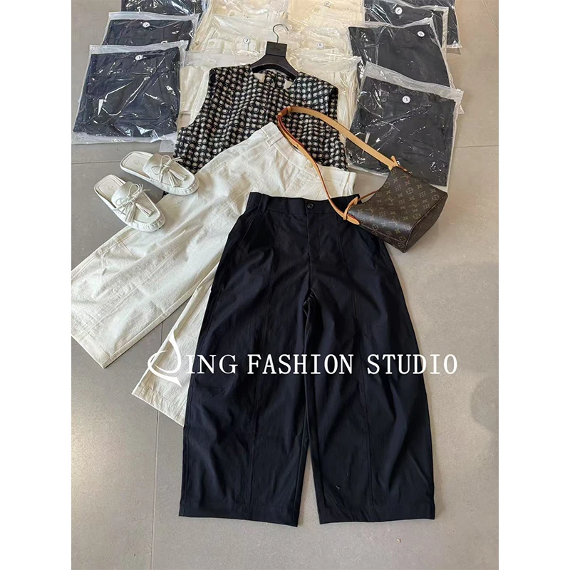 《气球裤》夏季新款810松紧高腰直筒裤女装洋气百搭宽松休闲八分裤