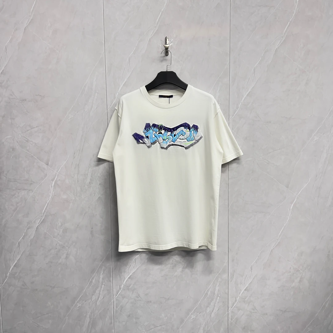 99新 LouisVuitton/路易威登 Lv浮雕Logo休闲短袖/07178/XL码