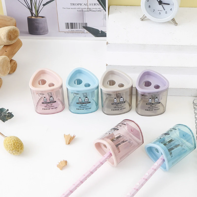 【新店福利】【2个装福利】莫兰迪双孔卷笔刀学生手动转笔刀卷笔刀